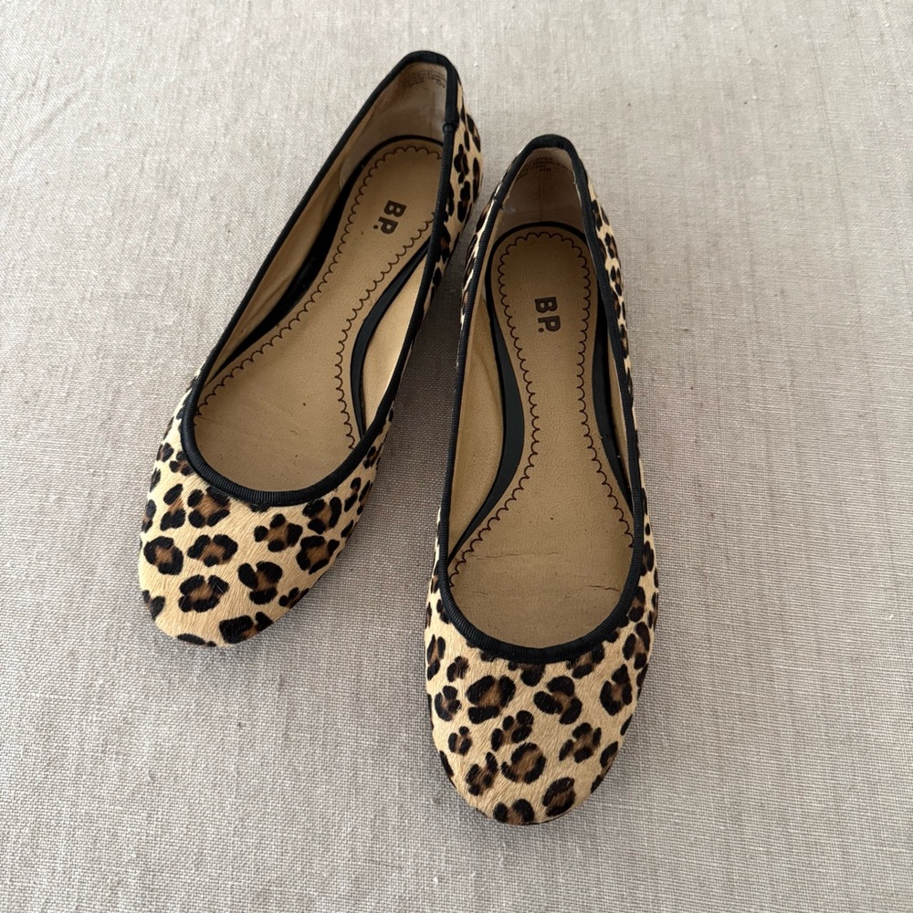 Nordstrom BP Leopard Print Flats in Tan and Black